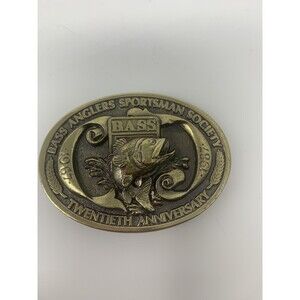 Vintage 1987 BASS Anglers Sportsman Society Belt Buckle 20th Anniversary Limited